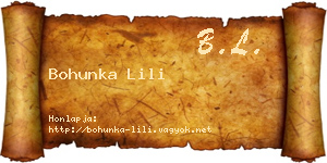 Bohunka Lili névjegykártya