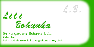 lili bohunka business card